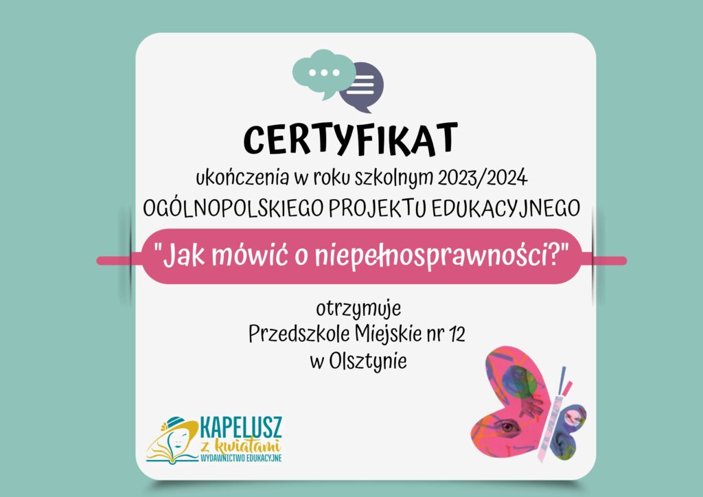 certyfikat "Jak mówić o niepełnosprawności?"