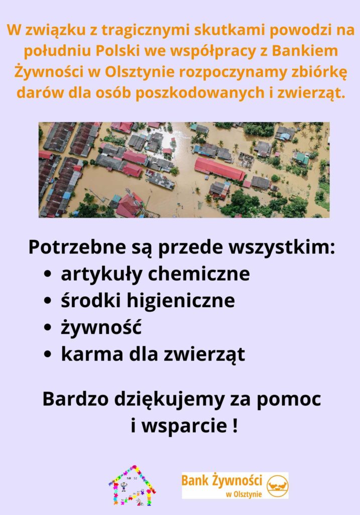 plakat: Zbiórka dla powodzian