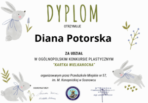 Dyplom za udział w konkursie