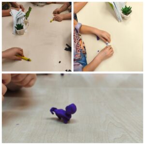 Kolaż ze zdjęciami plastelinowych zwierząt