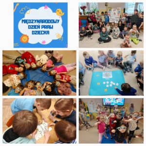 Kolaż zdjęć dzieci uczestniczących w Miedzynarodowym Dniu Praw Dziecka