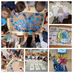 Kolaż zdjęć dzieci uczestniczących w Miedzynarodowym Dniu Praw Dziecka