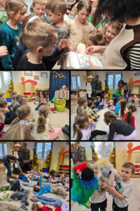 Kolaż zdjęć ze spotkania autorskiego z Panią Beatą Rybak