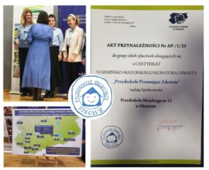 Kolaż zdjęć z Konferencji Przedszkoli Promujących Zdrowie