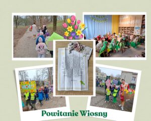 kolaż zdjęć z powitania wiosny